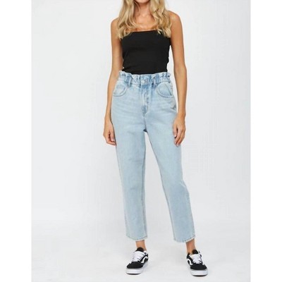 Women's Paperbag Super High Mom Jeans - mica denim