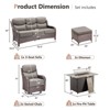 Gymojoy 6 Pieces Outdoor 6 Inch Sofa Swivel Chair Ottoman with Fire Pit Table - 2 of 4