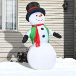 Sunnydaze 7 Foot Self Inflatable Blow Up Holly Jolly Snowman Outdoor Holiday Christmas Lawn Decoration with LED Lights