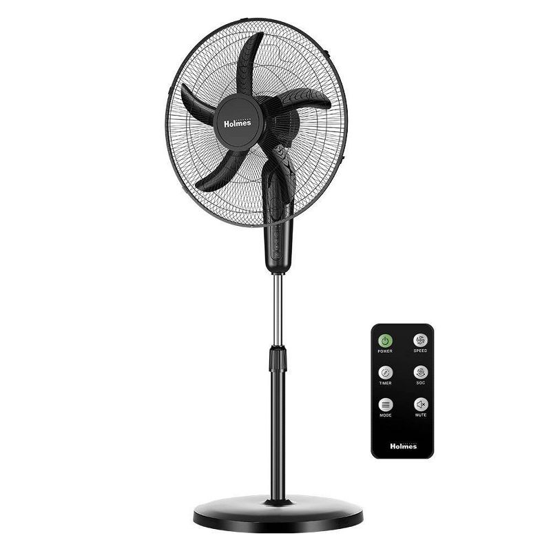 Holmes 18&#34; Digital Oscillating 3 Speed Stand Fan with Remote Control Black, 1 of 11