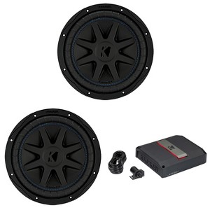 Kicker (2) 50CVX102 CompVX 10" Sub, Dual 2-Ohm & 51LX16501 Mono Amp Bundle - 1 of 4