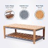 Cambridge Casual Nassau Teak Wood Outdoor Coffee Table with Shelf: Weather-Resistant, Indonesian Teak - 4 of 4
