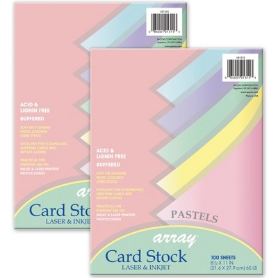 Pacon® Pastel Card Stock, 5 Assorted Colors, 8-1/2 x 11, 100 Sheets Per  Pack, 2 Packs