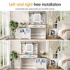 Makeup Vanity Desk with Sliding Mirror, Lights & Adjustable Storage Cabinets, White - 4 of 4