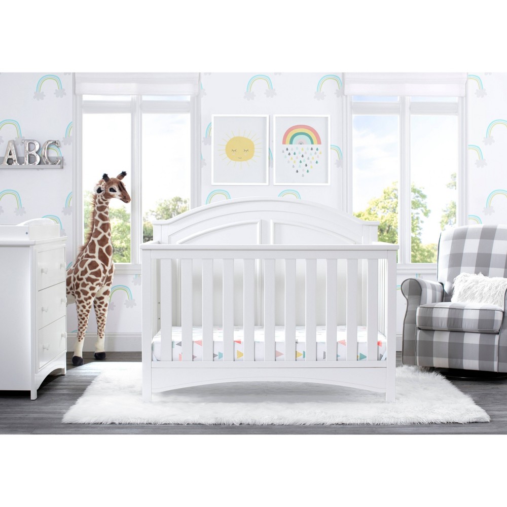 Delta Children Perry 6-in-1 Convertible Crib - Greenguard Gold Certified - Bianca White