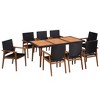 vidaXL 9 Piece Outdoor Dining Set in Poly Rattan - Black and Brown - Includes Large Dining Table and 8 Chairs - Retro Style Patio Furniture - 2 of 4