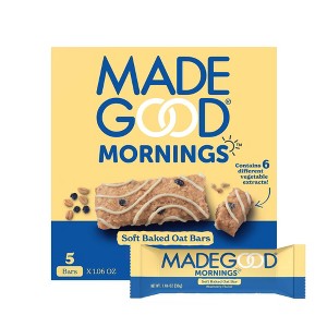 MadeGood Mornings Blueberry Soft Baked Oat Bars - 5.3oz/5ct - 1 of 4