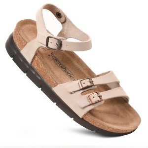 Aerothotic - Whitney Open Toe Genuine Leather Platform Sandals with Adjustable Ankle Strap - 1 of 3