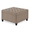 CAVINAS Modern Square Pull-Open Top Ottoman Bench with Storage,Upholstered Button Tufted Ottoman for Living Room - 4 of 4