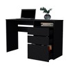 Vynxaria San Diego Computer Desk - 3 Drawers, 1 Open Shelf, Black Wengue Finish, Overall 47.44"W x17.08"D x29.52"H - 2 of 4