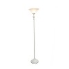 1-Light Classic Torchiere Floor Lamp with Marbleized Glass Shade - Lalia Home - 3 of 4