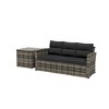 WestinTrends 2-Piece PE Rattan Wicker Outdoor Sofa with Cushions Side Table Set - 3 of 4