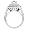 Pompeii3 2Ct Moissanite & Diamond Cushion Halo Engagement Ring Rose, White or Yellow Gold - 2 of 4