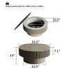 31.5'' Round Coffee Table With Storage Center Table For Living Room,Drum Coffee Table And Tables-Cuddlewood - 4 of 4