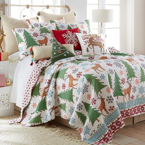 Tinsel Holiday Quilt Set - One King Quilt And Two King Pillow