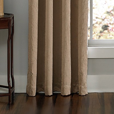 1pc 50"x108" Light Filtering Lenox Window Curtain Panel Taupe - Window Curtainworks: Room Darkening, Grommet Top