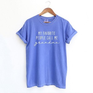 Simply Sage Market Women's My Favorite People Call Me Grandma Short Sleeve Garment Dyed Tee - 1 of 4