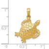 Black Bow Jewelry 14k Yellow Gold 18mm Textured Sea Turtle Pendant - 4 of 4