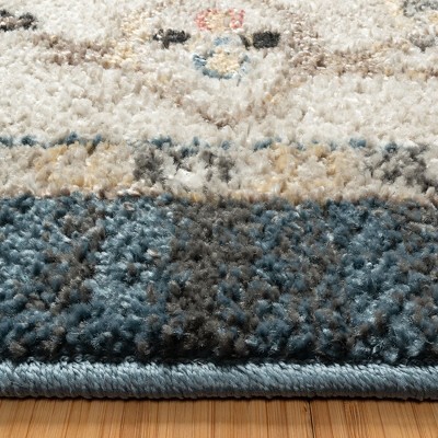 Hadley Blue and Beige Tufted Synthetic 5' x 7' Area Rug