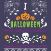 Women's Design By Humans Halloween Lover Ugly Sweater By machmigo Racerback Tank Top - 2 of 3