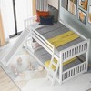 White Twin over Twin Bunk Bed with Convertible Slide and Ladder - 2 of 3