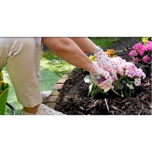 3pk Floral Print Rubber Garden Gloves - Ultimate Innovations - 1 of 3