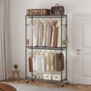 VEVOR Heavy Duty Clothes Rack, Rolling Clothing Garment Rack with 3 Storage Tiers, 2 Rods and 2 Pairs Side Hooks, 400 Lbs Load Capacity - 2 of 4