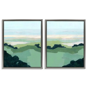 Stupell Industries Hill Side Nautical Landscape Abstract 2pc Floating Frame Art Set - 1 of 4