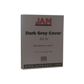 JAM Paper 80 lb. Cardstock Paper 8.5" x 11" Dark Gray 250 Sheets/Ream (26396471B)