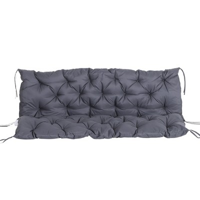 Outsunny Tufted Bench Cushions for Outdoor Furniture, 3-Seater Replacement for Swing Chair, Patio Sofa/Couch, Overstuffed w/ Backrest