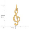 Black Bow Jewelry 14k Yellow Gold Treble Clef Charm or Pendant, 8mm (5/16 inch) - 4 of 4