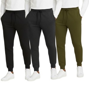 Mens 3 Pack Ultra Soft Dual Pocket Joggers - 1 of 4