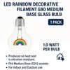 Novelty Lights LED Decorative Filament Light Bulb, G80 Globe, Medium E26 Base, Indoor/Outdoor Holiday String Light Replacement - 1 Pack - 2 of 4