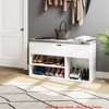 Living Room Shoe Storage Bench, Shoe Rack Benches w/ Cushioned Seat, 2 Tiers of Shelves, and Lift-Top Storage Box - 3 of 4