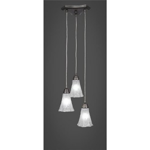 Toltec Lighting Europa 3 - Light Pendant in  Brushed Nickel with 5.5" Fluted Frosted Crystal Shade - 1 of 1