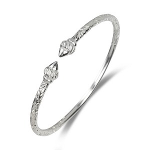 Better Jewelry, Elegant Ridged Arrow Taj Mahal .925 Sterling Silver West Indian Bangle, 1 piece - 1 of 4