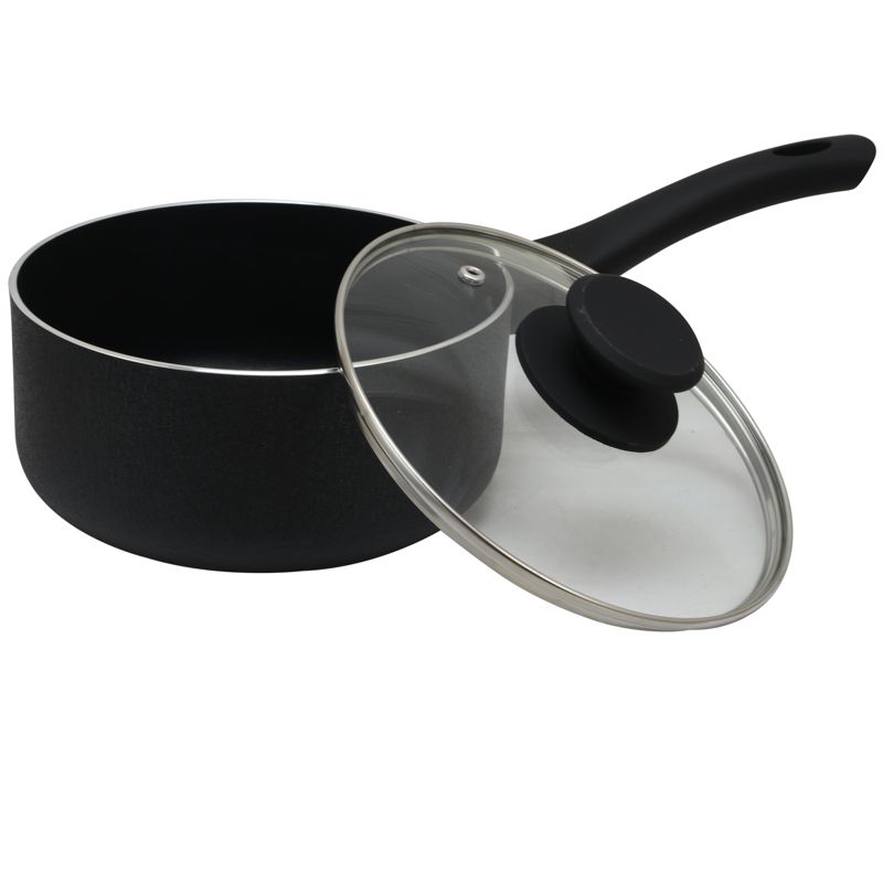 Oster Ashford 2 Quart Aluminum Nonstick Sauce Pan with Tempered Glass Lid in Black, 5 of 7