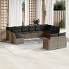 vidaXL 12 Piece Patio Sofa Set with Cushions Gray Poly Rattan - Without Table - 2 of 4