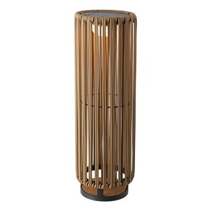 JONATHAN Y Sawara Modern Minimalist Faux Rattan Integrated Indoor/Outdoor LED Solar Powered Lantern - 1 of 4