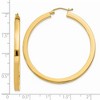 Black Bow Jewelry 3mm, 14k Yellow Gold Square Tube Round Hoop Earrings, 45mm (1 3/4 In) - 4 of 4