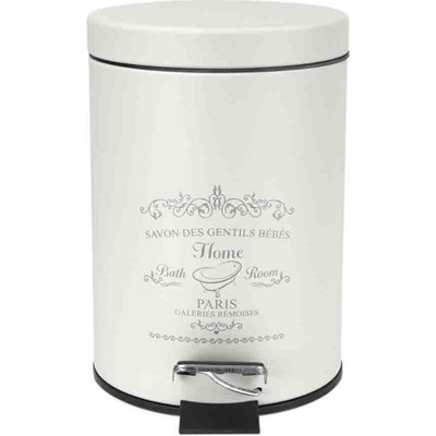 Home Basics Paris 3 Liter Waste Bin, White