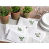 Saro Lifestyle Embroidered Parsley Design Hemstitched Trim Border Cotton Napkin - Set of 6, 20", White - 2 of 2