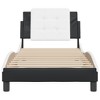 vidaXL Bed Frame with Headboard Platform Base Bedroom Furniture Faux Leather - Black and White Twin XL - 3 of 4