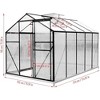 10x6 FT Walk-in Polycarbonate Greenhouses With Sliding Door & Adjustable Vent Window - 2 of 4