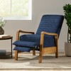 Push-Back Club Recliner with Wood Frame - 3 of 4
