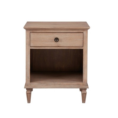 natural light wood nightstand