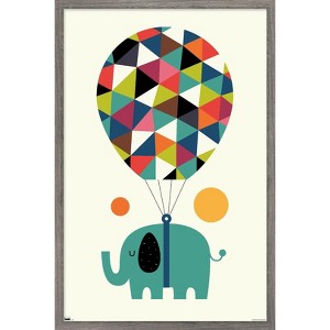 Trends International Andy Westface - Elephant Fly High Framed Wall Poster Prints - 1 of 4