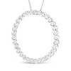 Haus of Brilliance Silver 3/4 Cttw Round Diamond Spiral Curved Circle Pendant Necklace - 2 of 4