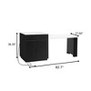 HomeRoots 55" Black And White Wood And Faux Marble Rolling Kitchen Island With Storage - 3 of 4
