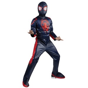 Jazwares Boys' Miles Morales Spider-Man Qualux Costume - Size 4-6 - Black - 1 of 2